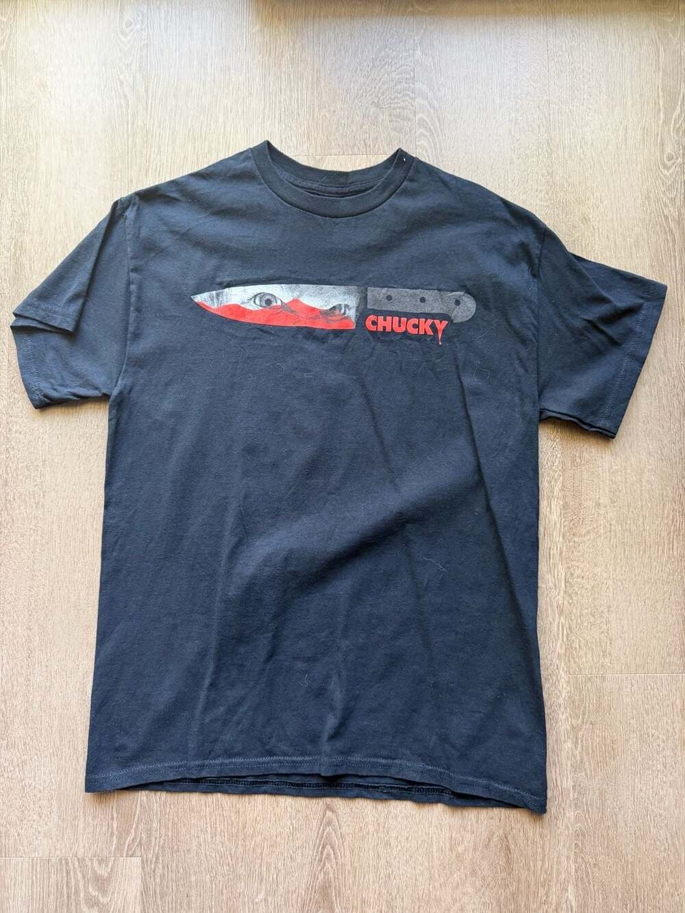 Chucky Horror Movie Knife Graphic T-Shirt